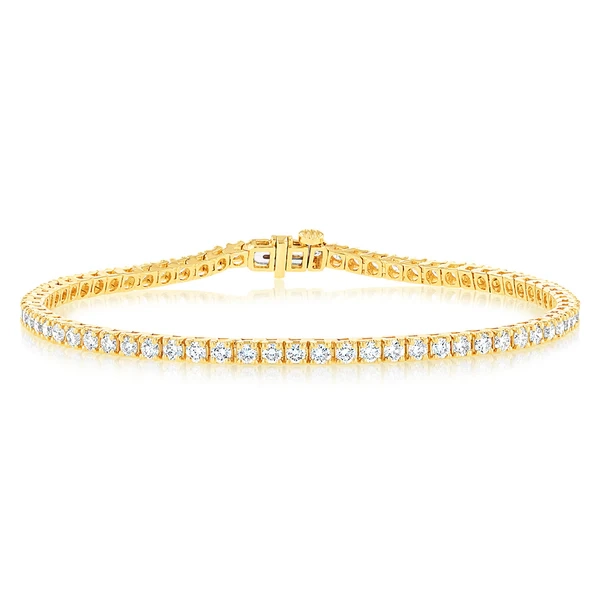 Luminesce Lab Grown 3 Carat Diamond Tennis Bracelet in 9ct Yellow Gold – Shiels Jewellers