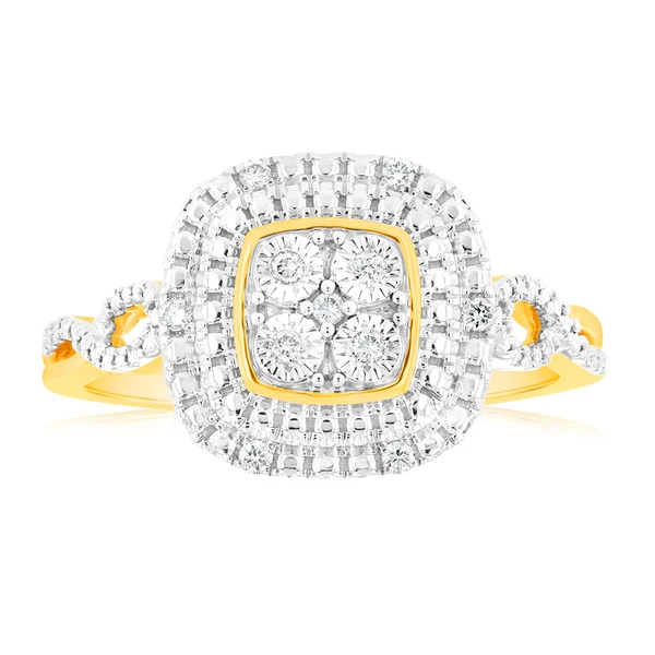 Luminesce Lab Grown 9ct Yellow Gold Ring with 11 Brilliant Cut Diamond – Shiels Jewellers