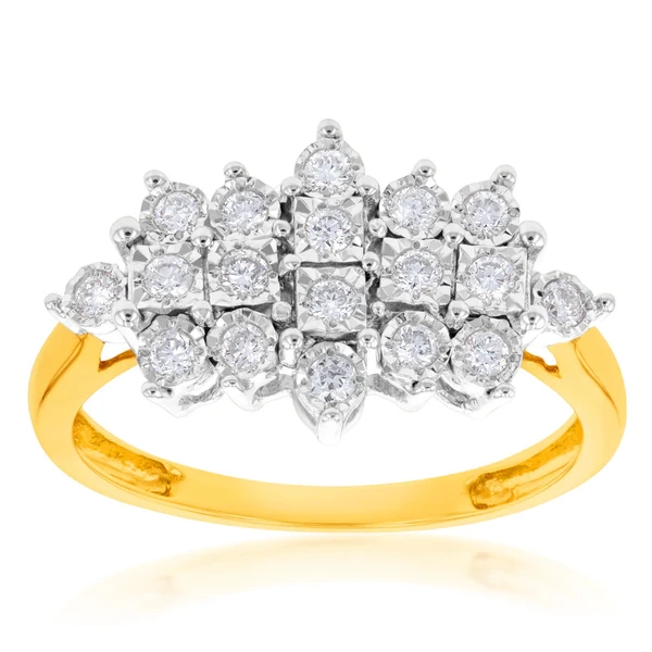 Luminesce Lab Grown Diamond 1/4 Carat Dress Ring in 9ct Yellow Gold – Shiels Jewellers