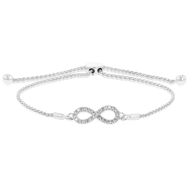 Luminesce Lab Grown Diamond Infinity Silver Bracelet – Shiels Jewellers