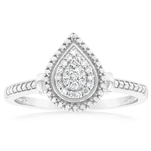 Luminesce Lab Grown Diamond Pear Dress Ring in Silver – Shiels Jewellers