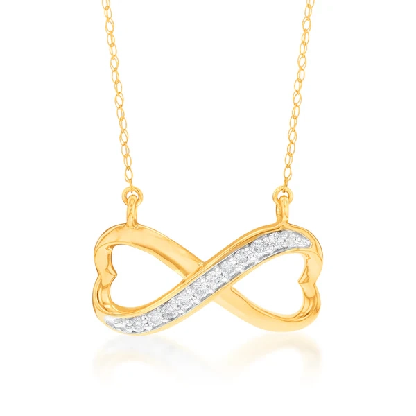 Luminesce Lab Grown Infinity Diamond Pendant in 9ct Yellow Gold – Shiels Jewellers