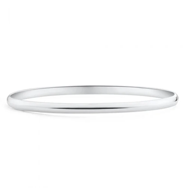 Solid Sterling Silver Plain Golf 65mm Bangle – Shiels Jewellers