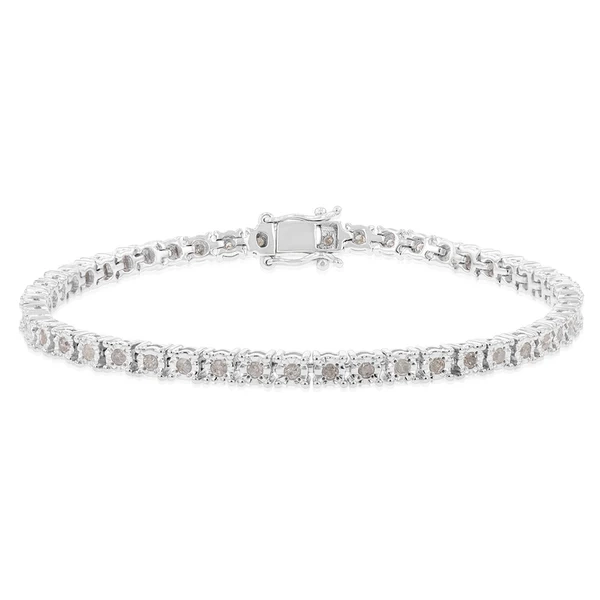 Sterling Silver 1 Carat Diamond Tennis Bracelet with Round Brilliant C – Shiels Jewellers