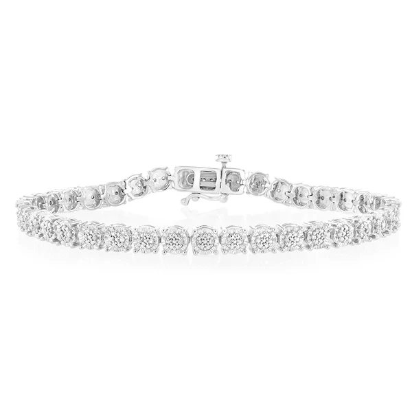 Sterling Silver 1/4 Carat Diamond Tennis Bracelet 18.5cm – Shiels Jewellers