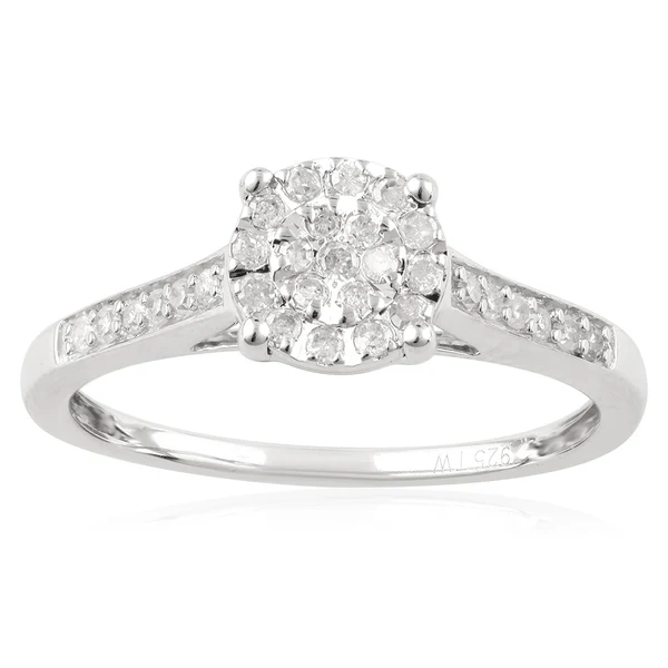 Sterling Silver 18 Points Diamond Ring with Brilliant Cut Diamonds and – Shiels Jewellers