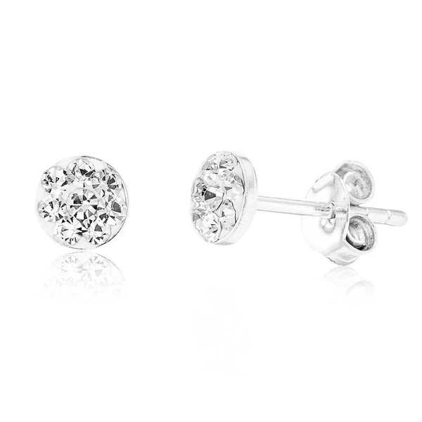 Sterling Silver 5mm White Crystal Stud Earrings – Shiels Jewellers