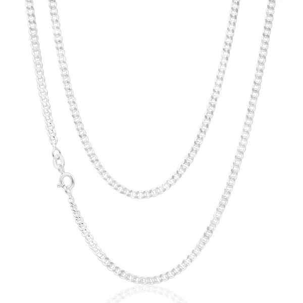 Sterling Silver 80 Gauge Diamond Cut 50cm Curb Chain – Shiels Jewellers