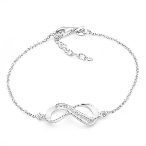 Sterling Silver Cubic Zirconia Infinity Trace Bracelet 19cm – Shiels Jewellers