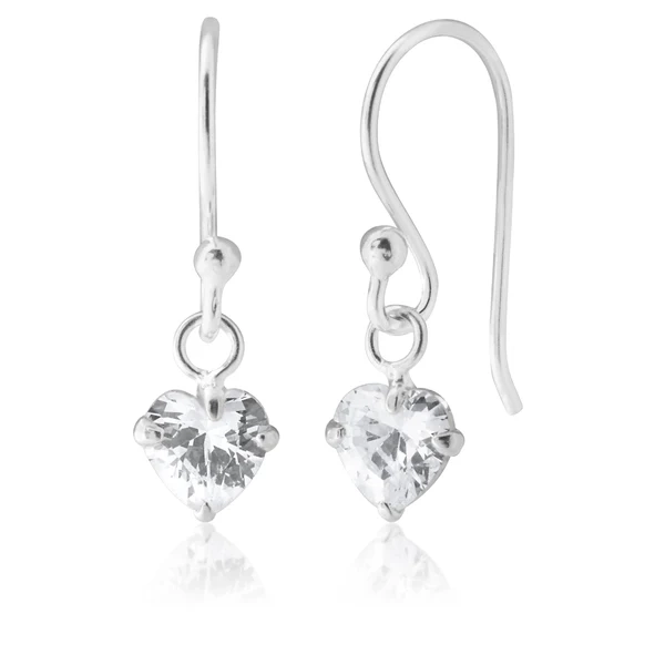 Sterling Silver Heart Drop Hook Earrings – Shiels Jewellers