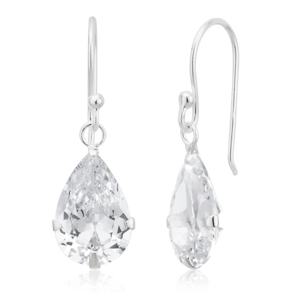 Sterling Silver Pear Drop Claw Set Earrings – Shiels Jewellers