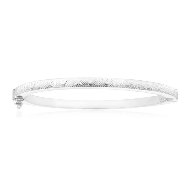 Sterling Silver Roman Numeral Hinged Bangle – Shiels Jewellers