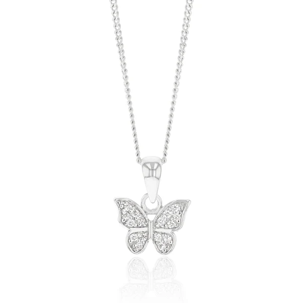 Sterling Silver Zirconia Butterfly Pendant – Shiels Jewellers