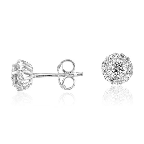 Sterling Silver Zirconia Round Stud Earrings – Shiels Jewellers