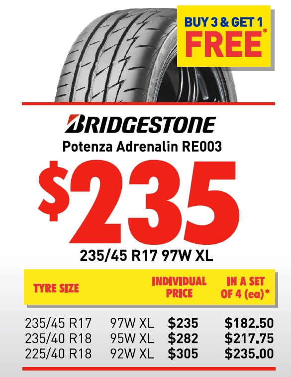 Tyre - Bridgestone Potenza Adrenalin RE003