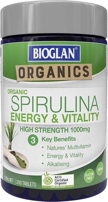 Bioglan Organic Spirulina 1000mg 200 tablets