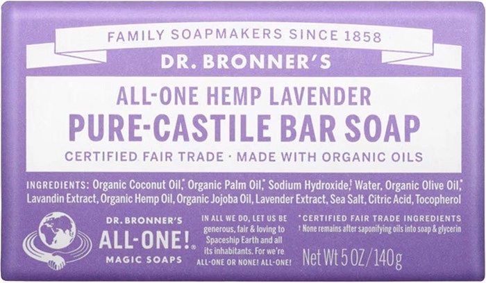 Dr Bronner's Pure Castile Bar Soap Lavender 140g