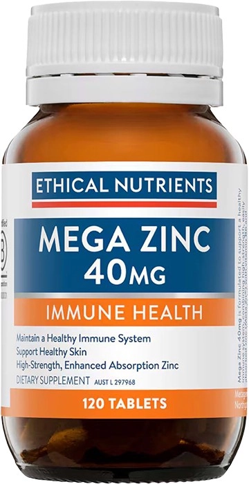 Ethical Nutrients Mega Zinc 40mg 120 Tablets