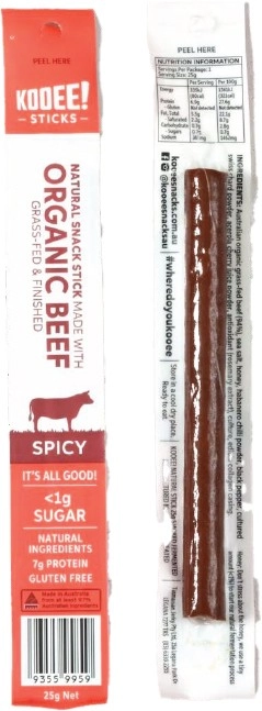 Kooee Sticks Organic Beef Spicy 25g