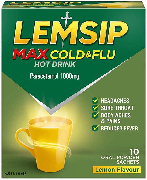 Lemsip Max Cold & Flu Relief Hot Drink Lemon 10 Sachets