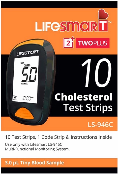 LifeSmart TwoPlus Cholesterol Test Strips 10 Strips