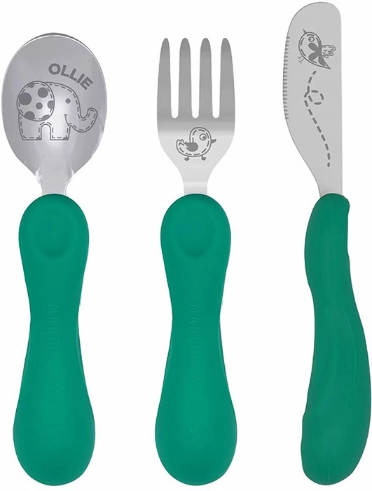 Marcus & Marcus Easy Grip 3 Piece Cutlery Set Green