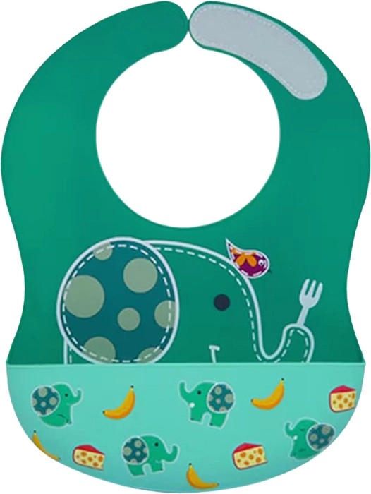 Marcus & Marcus Wide Coverage Silicone Baby Bib Green