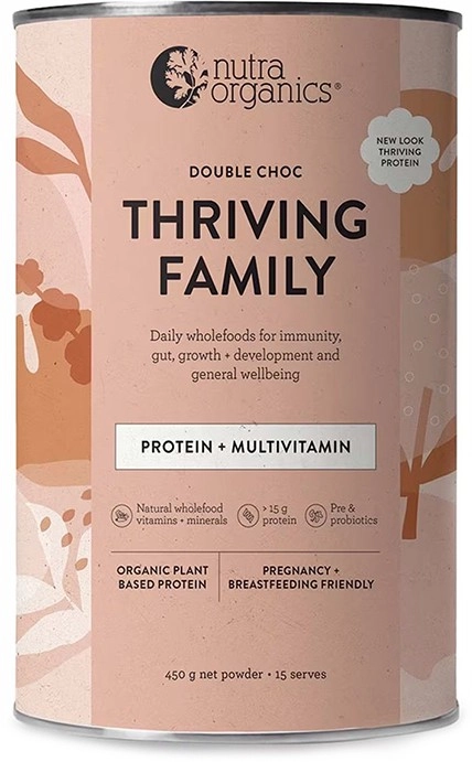 Nutra Organics Thriving Family Protein+ Double Choco 450g