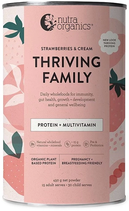 Nutra Organics Thriving Protein Strawberries & Cream 450g