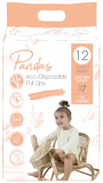 Pandas by Luvme ECO Disposable Nappies PullUps (16kg+) 12 Pack