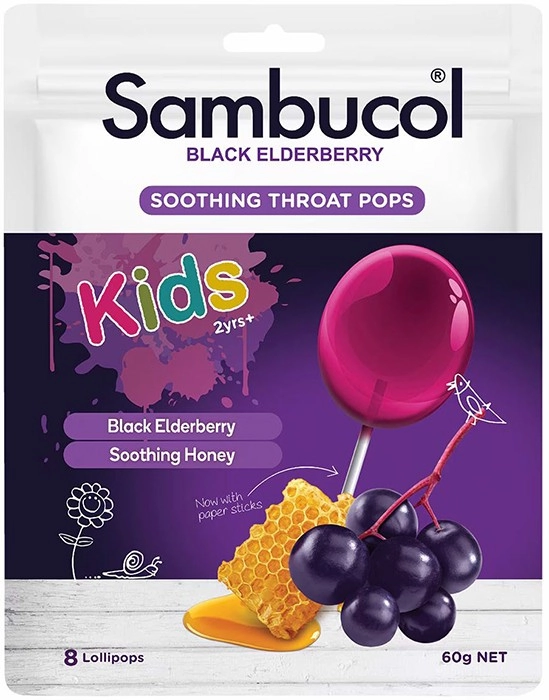 Sambucol Kids Soothing Throat Pops 8 Pack