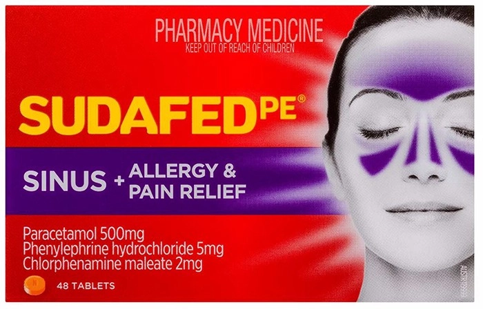 Sudafed PE Sinus + Allergy & Pain Relief 48 Tablets