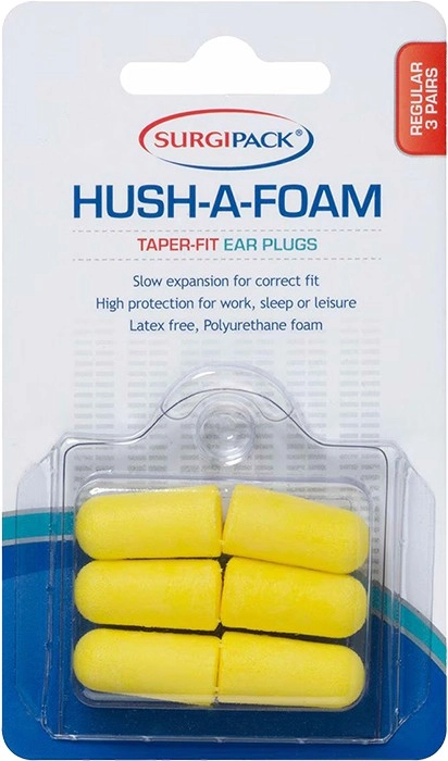 Surgipack Hush A Foam Easy-Fit Ear Plugs Regular 3 Pairs