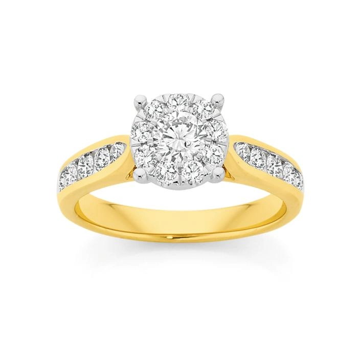 18ct Gold Diamond Round Cluster Ring