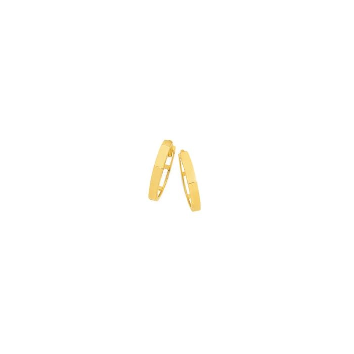 9ct Gold 10mm Faceted Huggie Earrings