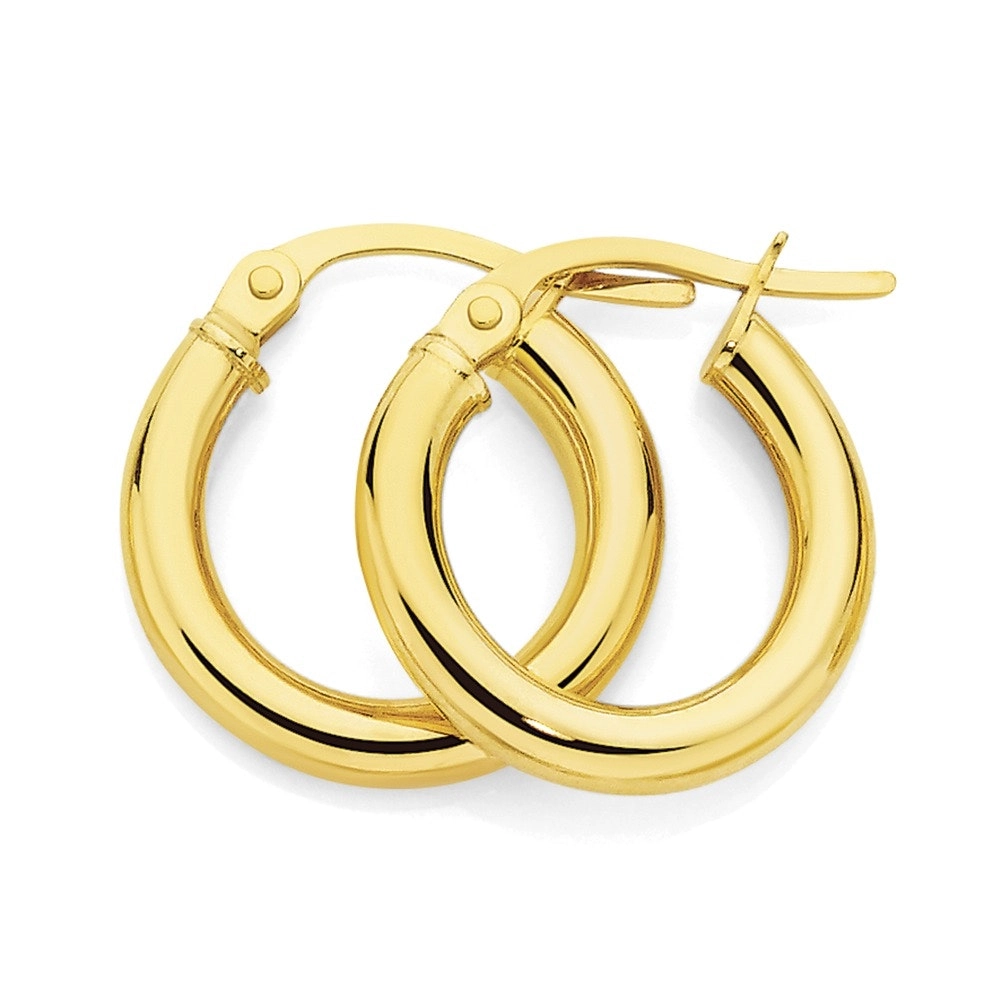 9ct Gold 2.5x10mm Hoop Earrings