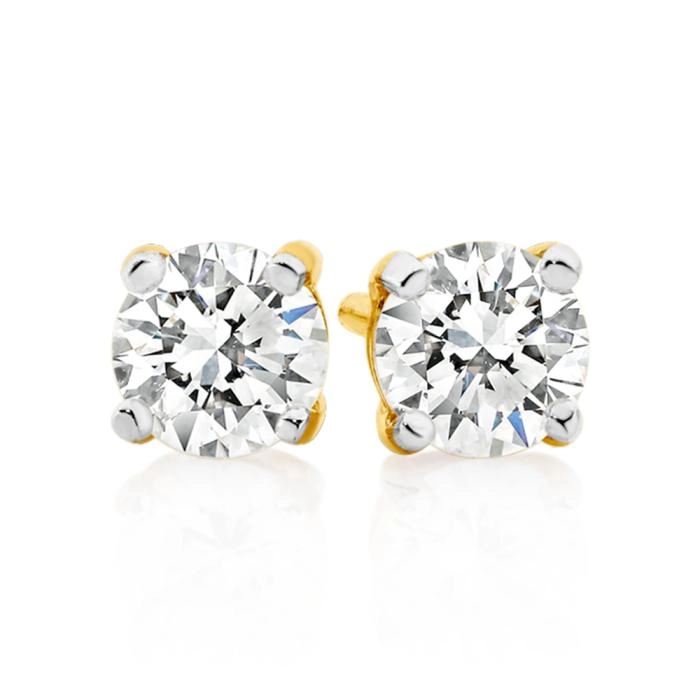 9ct Gold Cubic Zirconia Stud Earrings