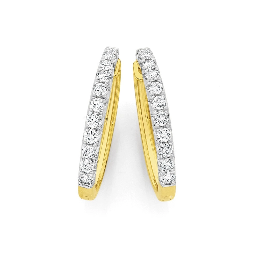 9ct Gold Diamond Huggie Earrings