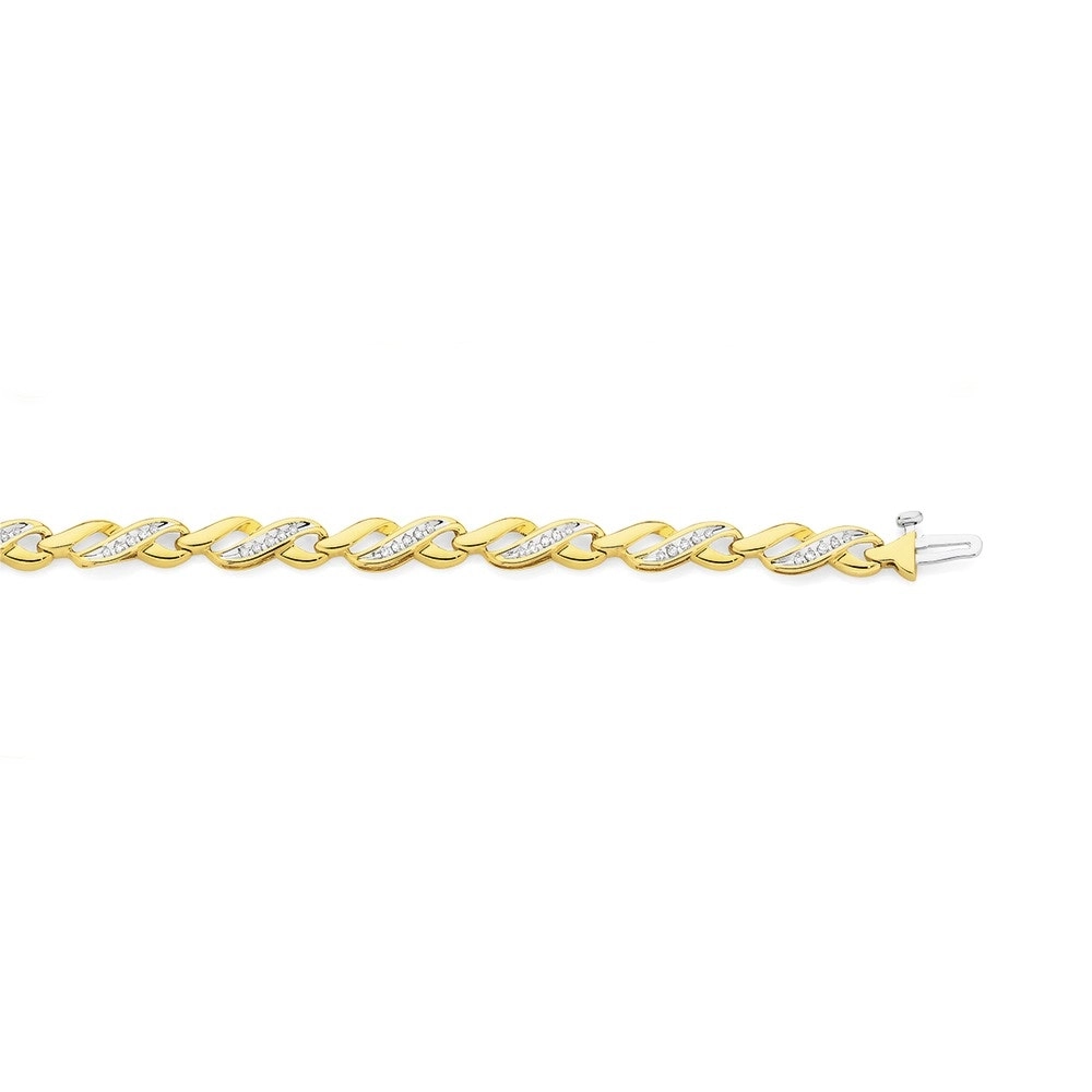 9ct Gold Diamond Infinity Bracelet