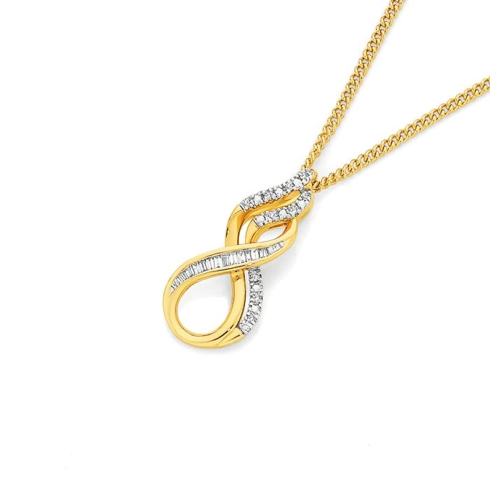 9ct Gold Diamond Infinity Pendant