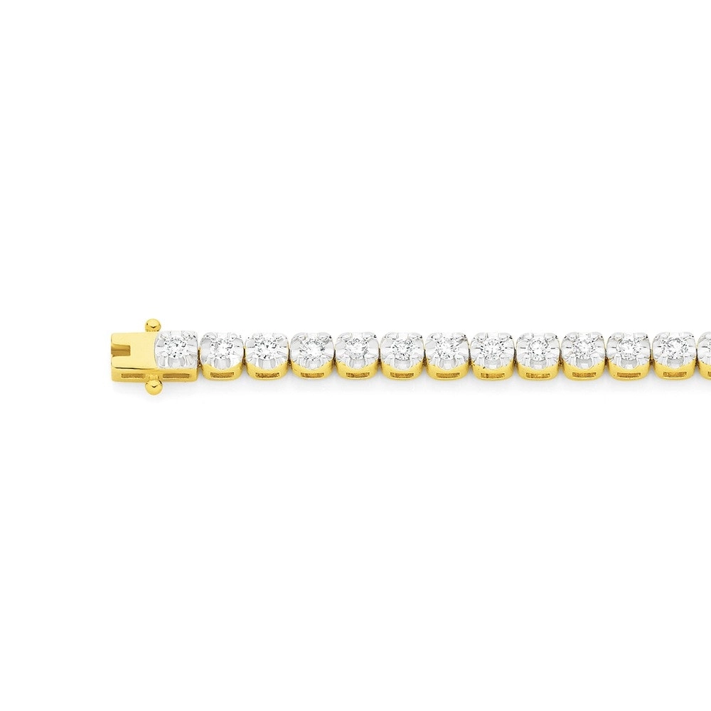 9ct Gold Diamond Tennis Bracelet