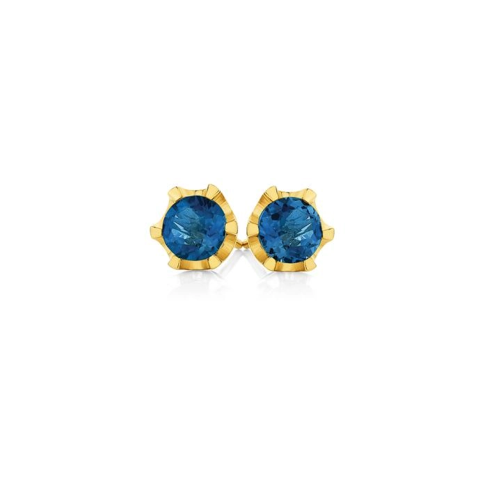 9ct Gold London Blue Topaz Stud Earrings