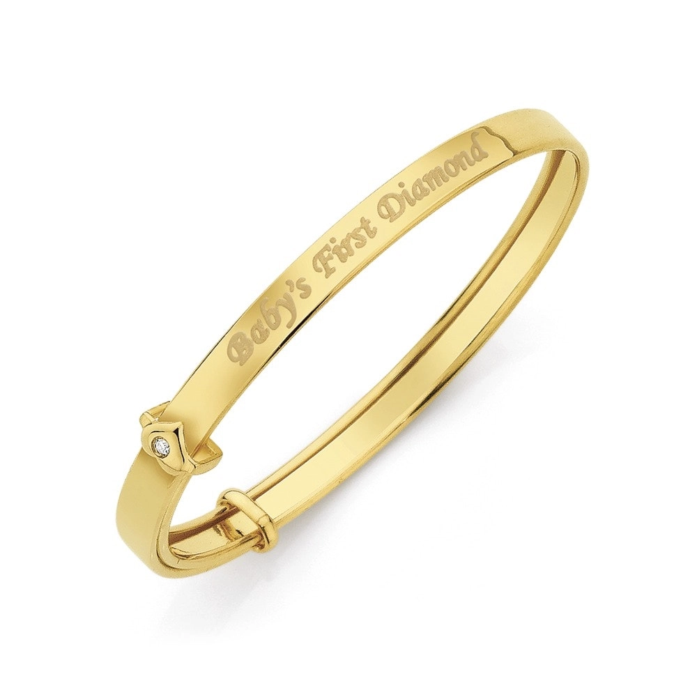 9ct Gold 'My First Diamond' Bangle