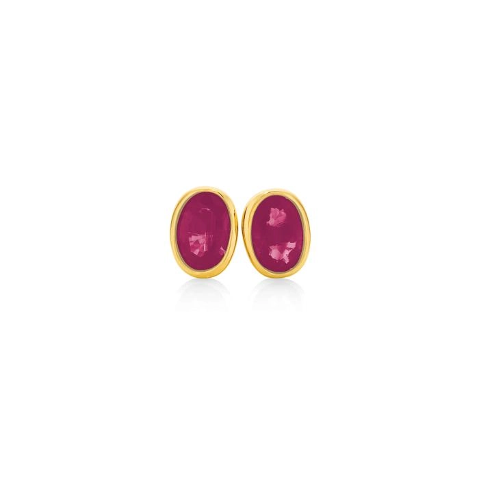 9ct Gold Natural Ruby Stud Earrings