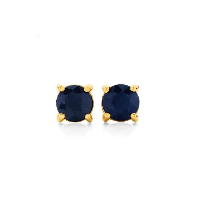 9ct Gold Natural Sapphire Stud Earrings