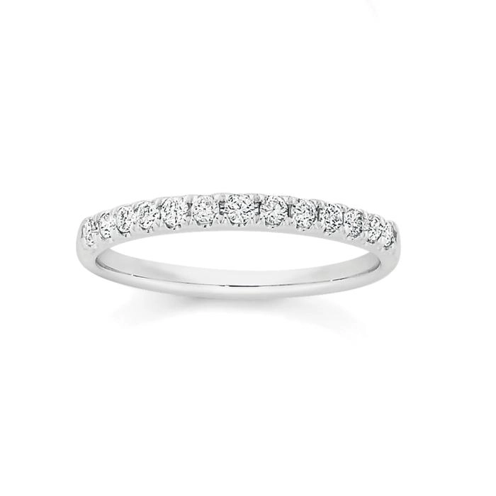 9ct White Gold Diamond Band