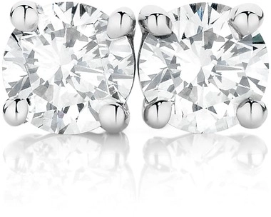 9ct White Gold Diamond Stud Earrings