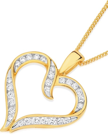 Alora 10ct Gold 1 Carat TW Lab Grown Diamond Pendant