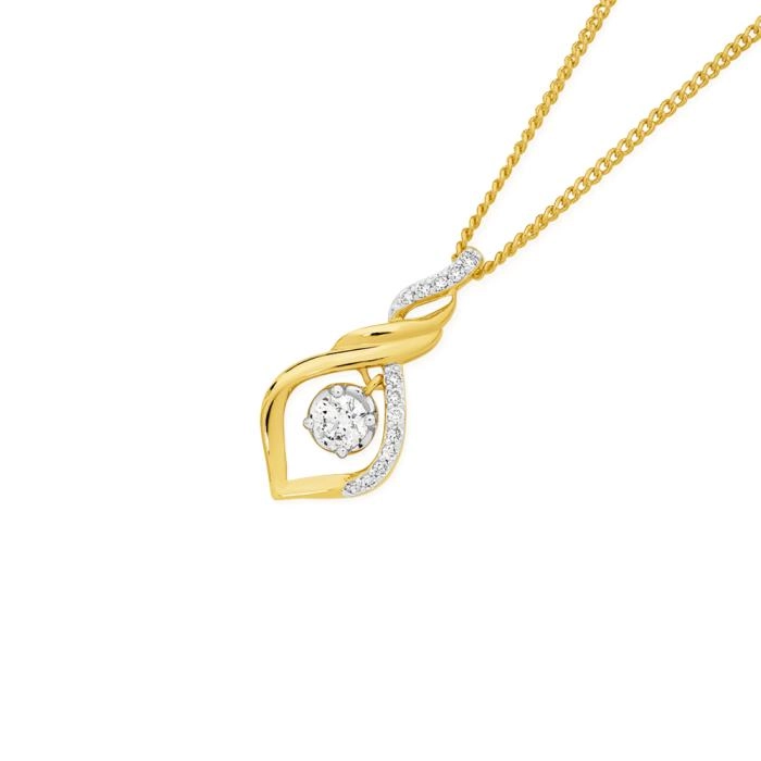 Alora 10ct Gold 1/3 Carat TW Lab Grown Diamond Twist Top Pendant