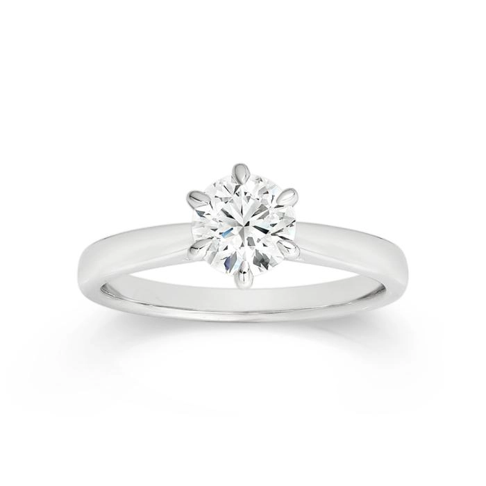 Alora 14ct White Gold 1 Carat Lab Grown Solitaire Diamond Ring